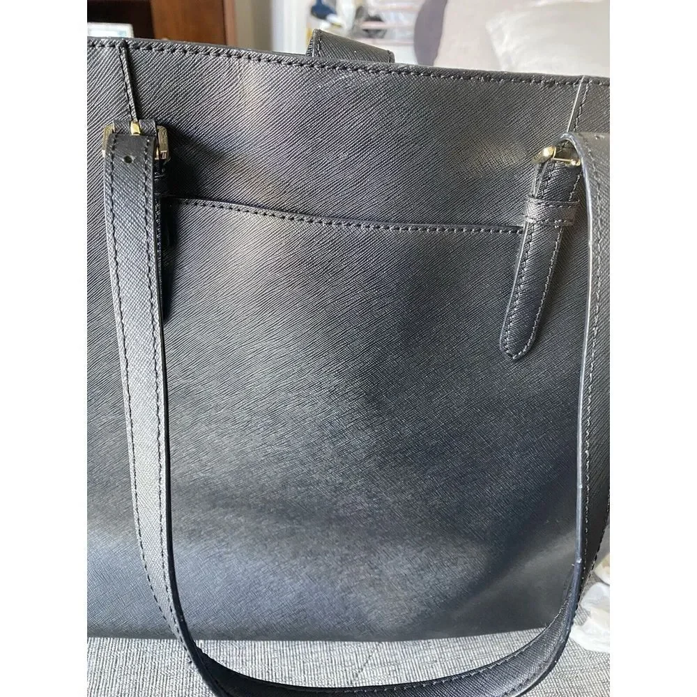 MICHAEL KORS Travel Black Saffiano Leather‎ Tote Handbag